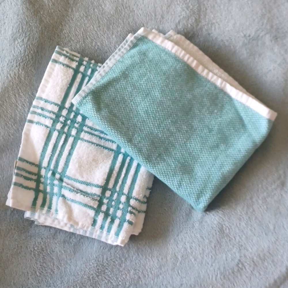 NEW Southern Living Kitchen Towels White and Blue Set of 2